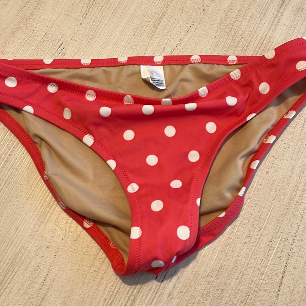 J. Crew Pink Polkadot Bikini Bottoms